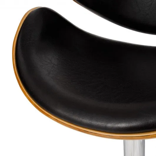 1 PC Adjustable Swivel Bentwood Bar Stool