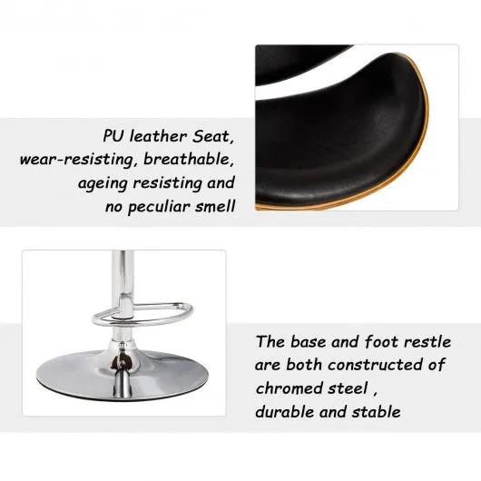 1 PC Adjustable Swivel Bentwood Bar Stool