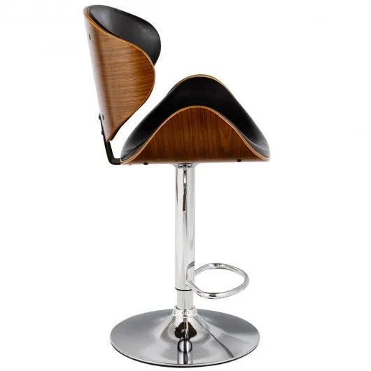 1 PC Adjustable Swivel Bentwood Bar Stool