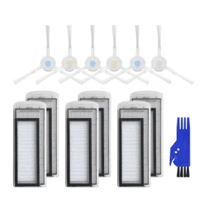 13Pcs Replacements for NARWAL Vacuum Cleaner Parts Accessories Side Brushes*6 HEPA Filters*6 Cleaning Tool*1 [Non-Original]