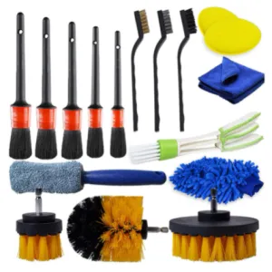 17 Pcs Car Cleaning Brush Detailing Brush Set Dirt Dust Clean Brushes for Car Interior Exterior Leather Air Vents Clean