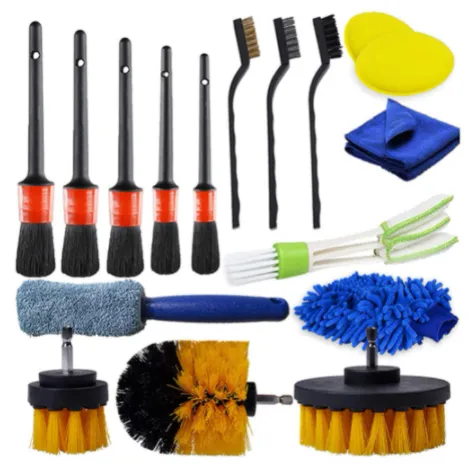 17 Pcs Car Cleaning Brush Detailing Brush Set Dirt Dust Clean Brushes for Car Interior Exterior Leather Air Vents Clean