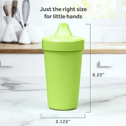 2-Pack No-Spill Sippy Cups for Toddlers, 10oz - Lime Green/Sky Blue