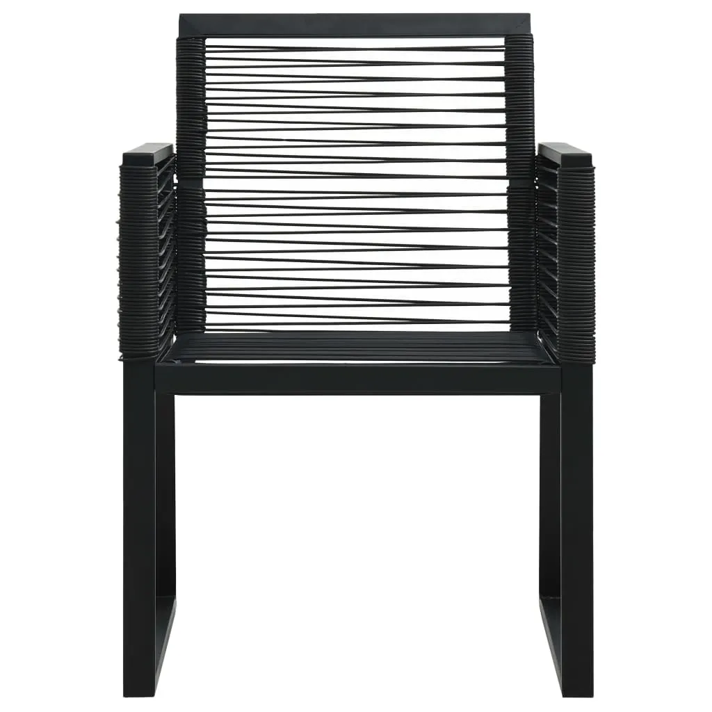 2/4x Garden Chair Black PVC Rattan Outdoor Patio Seating Lounge Chairs