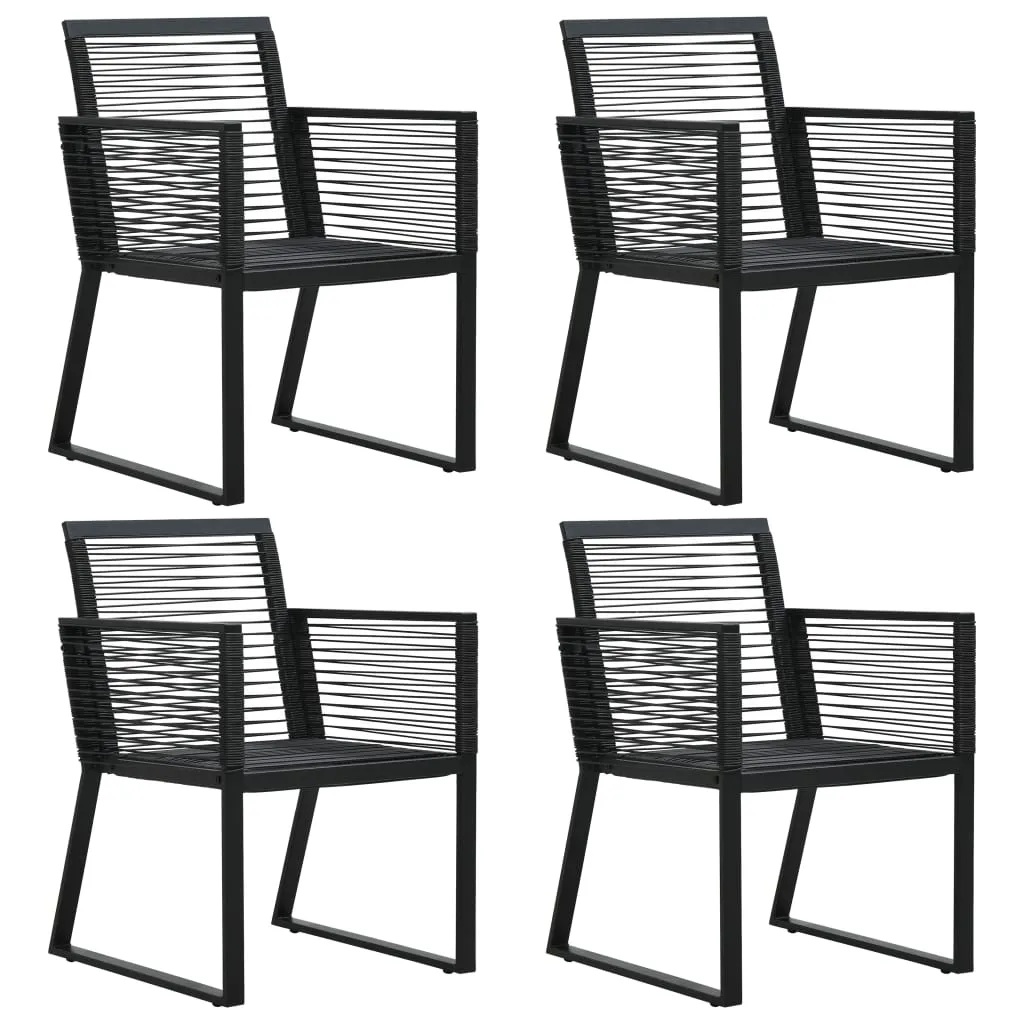 2/4x Garden Chair Black PVC Rattan Outdoor Patio Seating Lounge Chairs