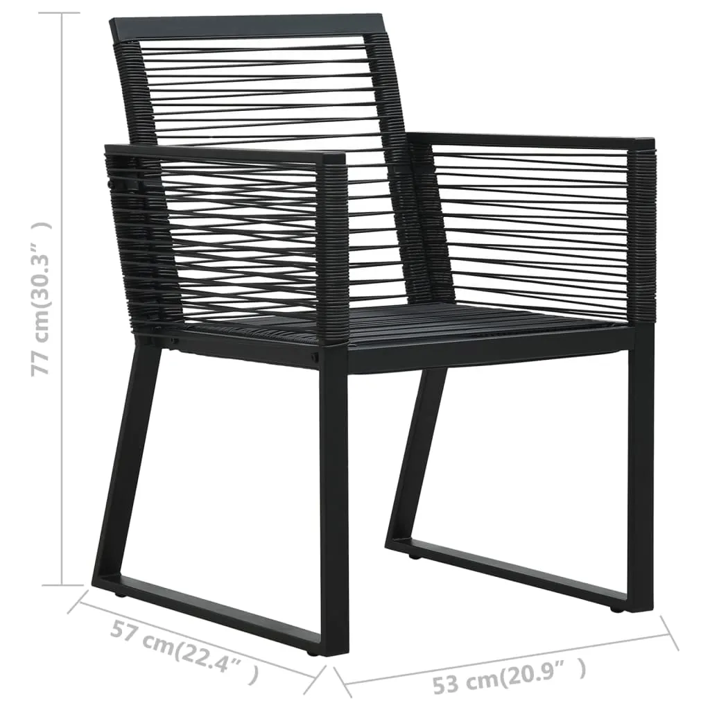 2/4x Garden Chair Black PVC Rattan Outdoor Patio Seating Lounge Chairs