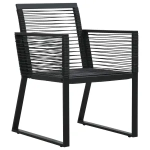 2/4x Garden Chair Black PVC Rattan Outdoor Patio Seating Lounge Chairs