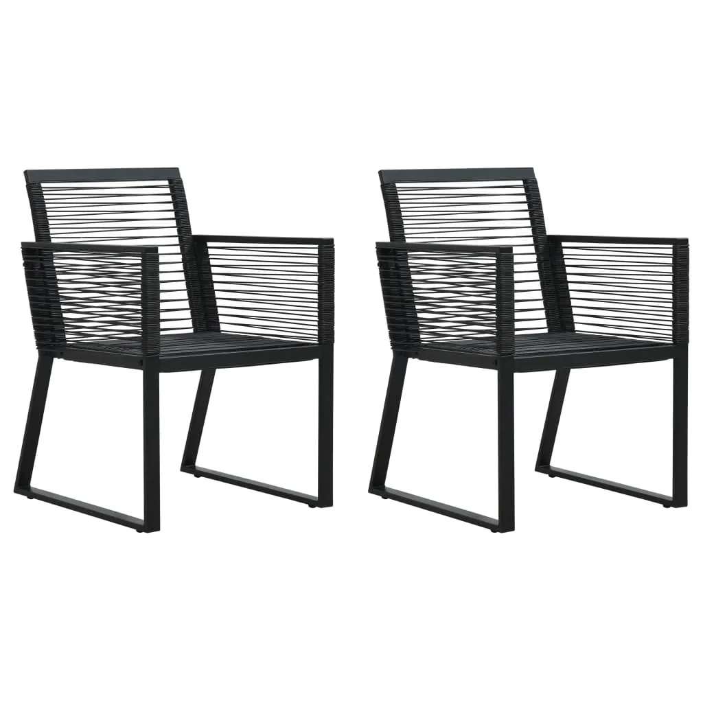 2/4x Garden Chair Black PVC Rattan Outdoor Patio Seating Lounge Chairs