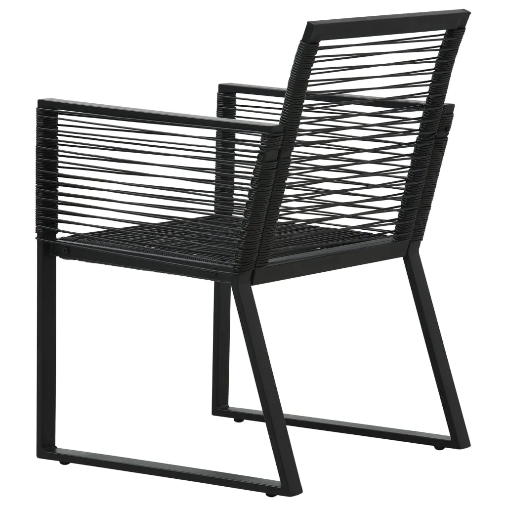 2/4x Garden Chair Black PVC Rattan Outdoor Patio Seating Lounge Chairs