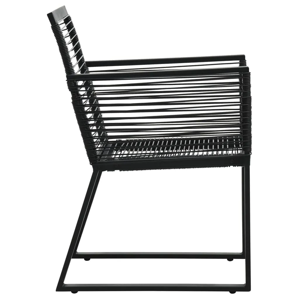 2/4x Garden Chair Black PVC Rattan Outdoor Patio Seating Lounge Chairs
