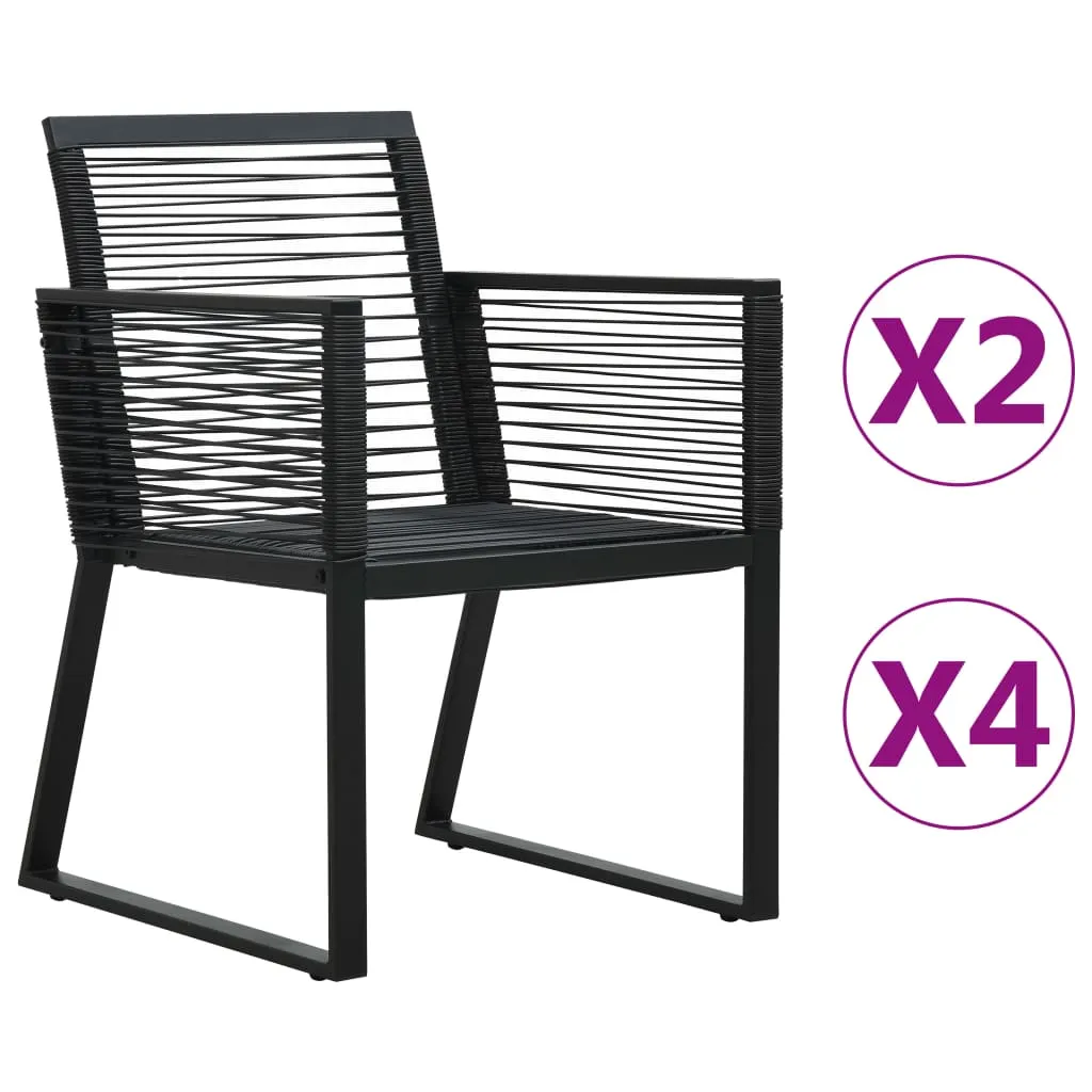 2/4x Garden Chair Black PVC Rattan Outdoor Patio Seating Lounge Chairs