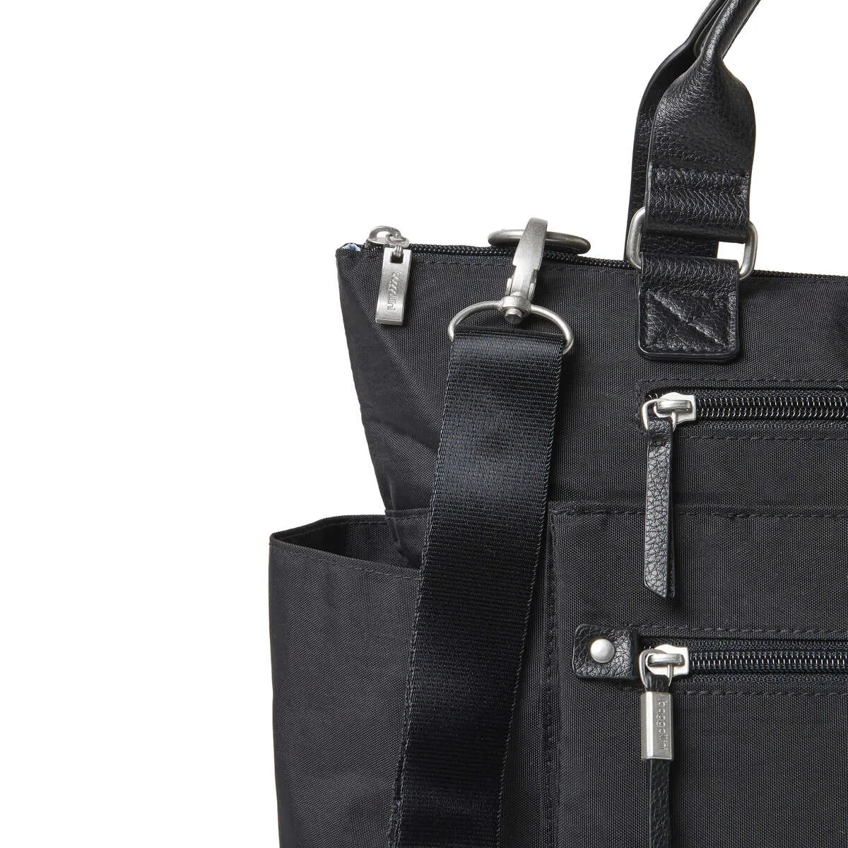 3-in-1 Convertible Backpack with RFID Phone Wristlet - Black