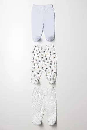 3 Pack Leggings Blue And White