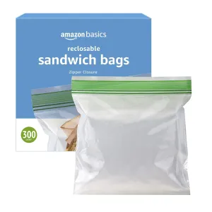 300-Count Amazon Basics Reclosable Sandwich Storage Bags