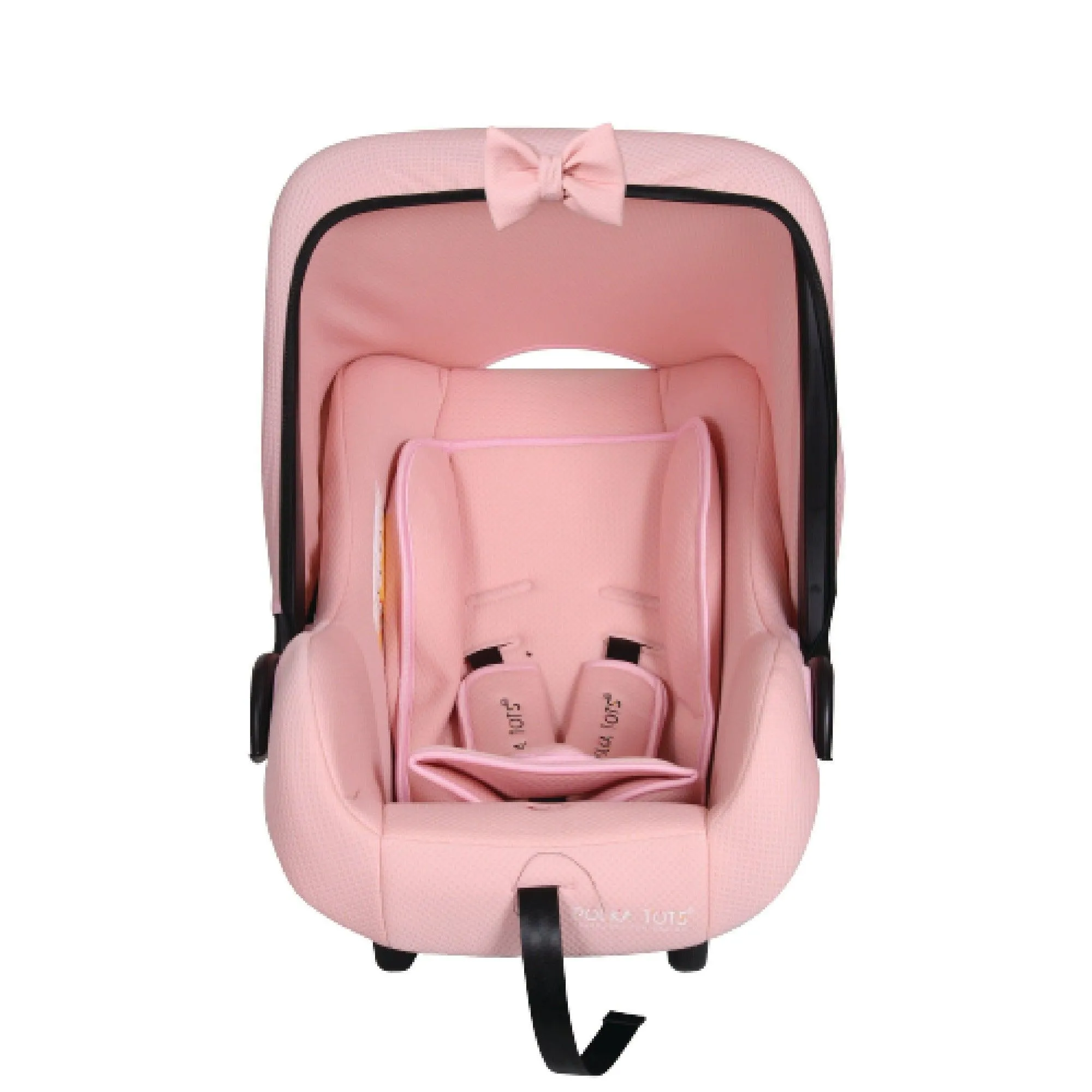 5 in 1 Multi Purpose Baby Car Seat Cum Carrycot with Fancy Bow Tie (Pink)