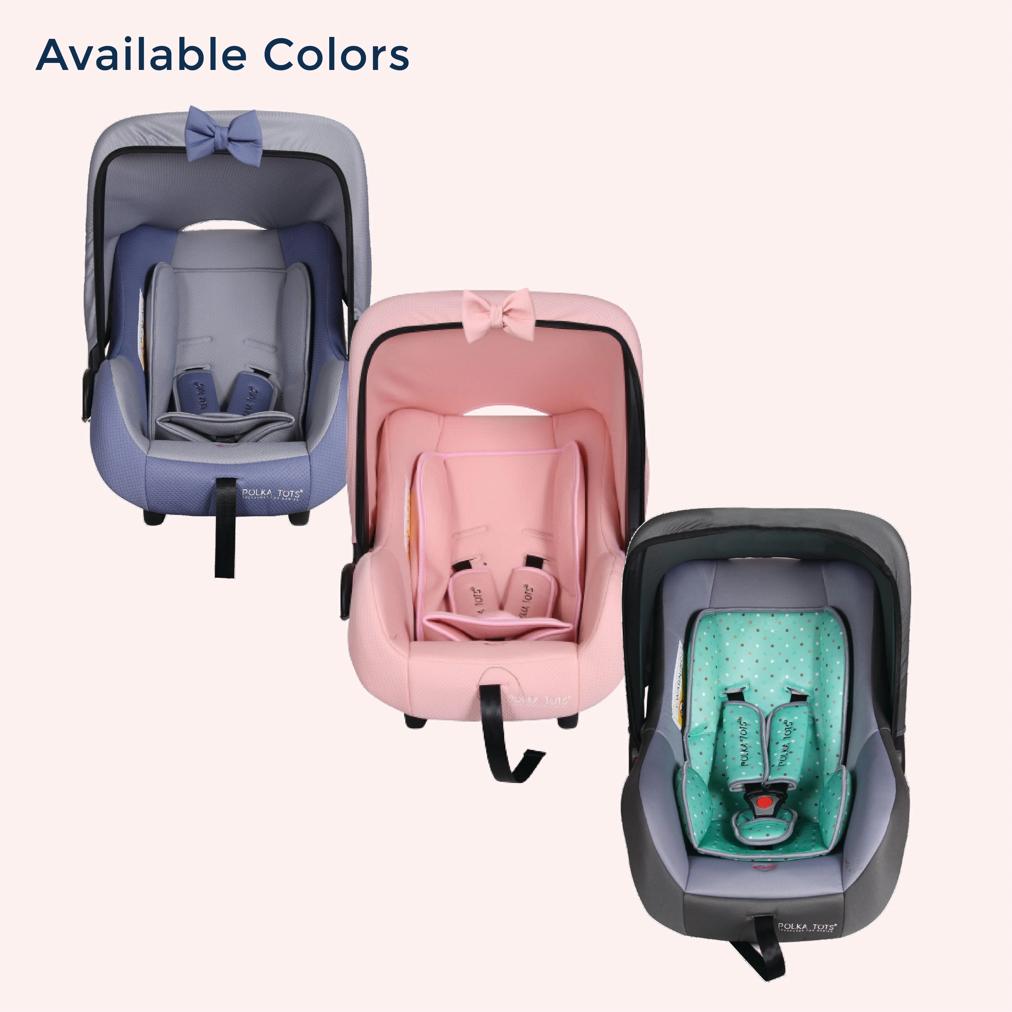 5 in 1 Multi Purpose Baby Car Seat Cum Carrycot with Fancy Bow Tie (Pink)