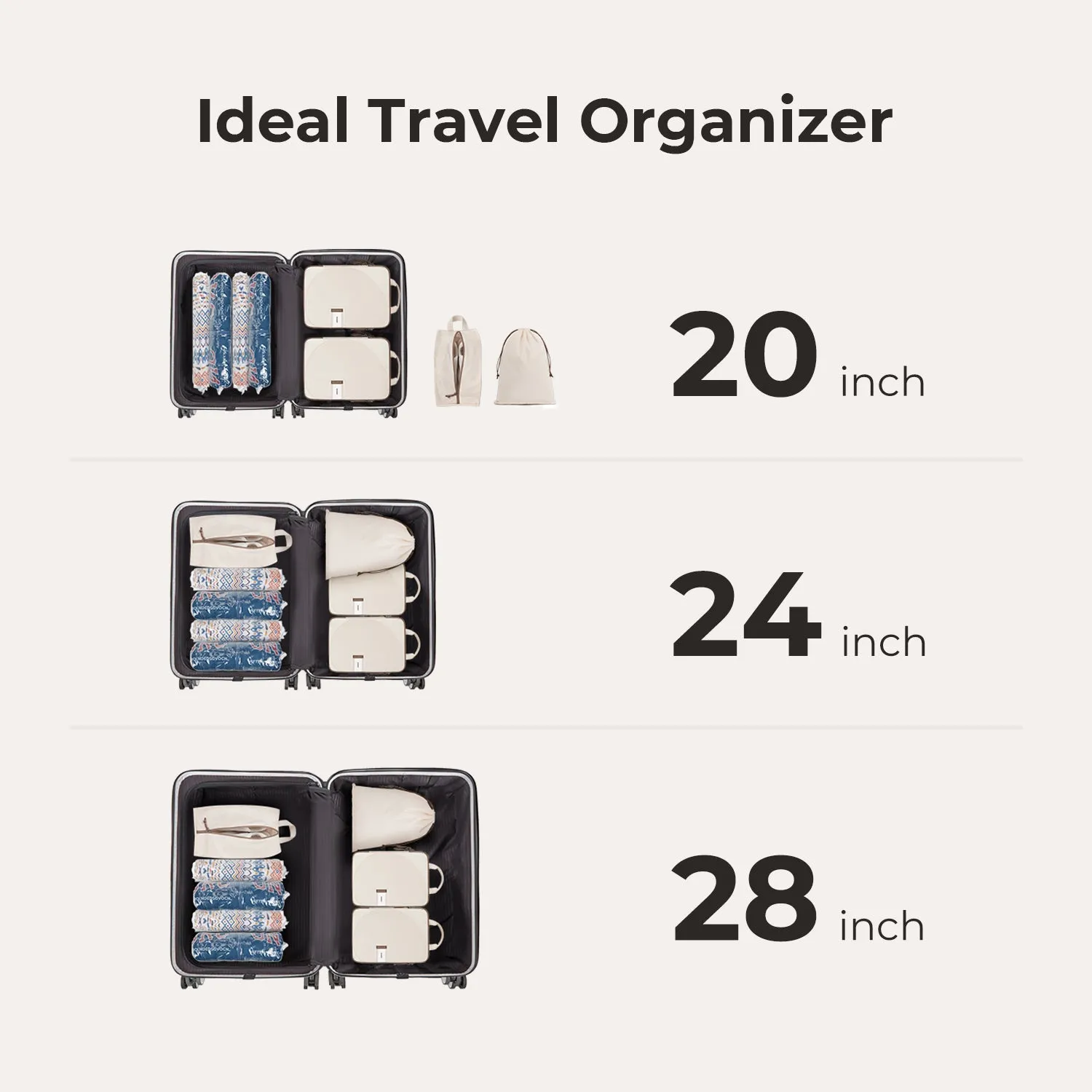 8PCS Compression Travel Packing Cubes