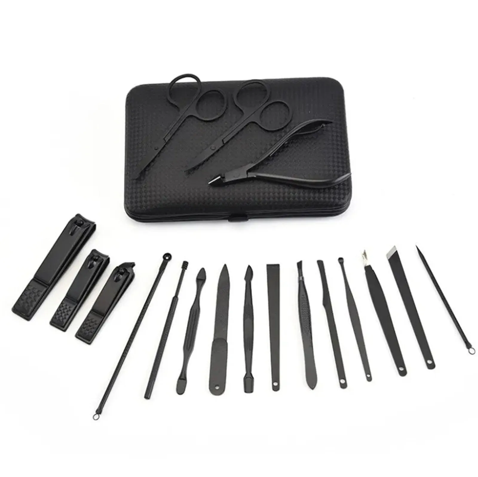 A Living Stainless Steel Black 11Pcs Nail Clipper Set Manicure Tool Nail Clipperg
