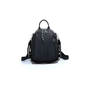 AlliLux Rivet Alligator Leather Travel Rucksack