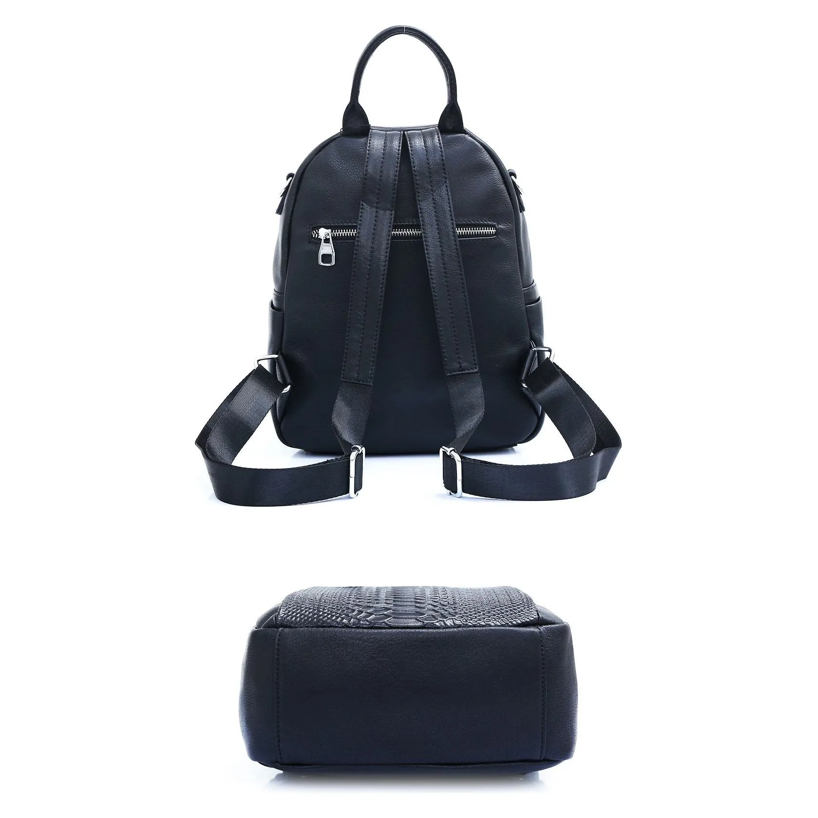 AlliLux Rivet Alligator Leather Travel Rucksack