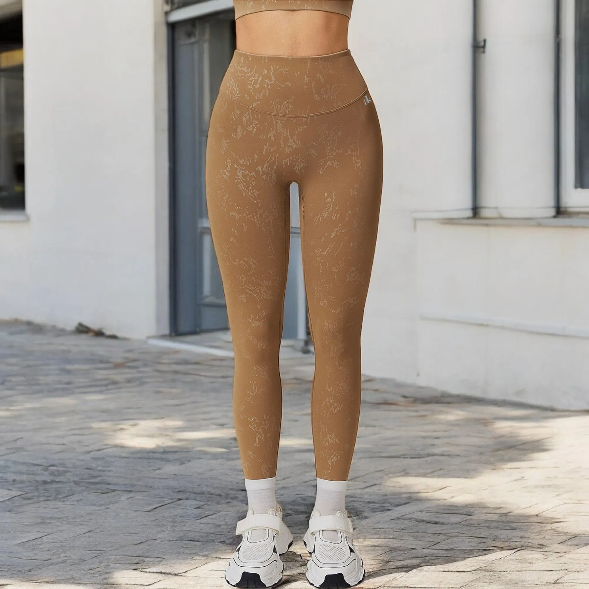 Anna-Kaci Women's High Waist Seamless Leggings with Subtle Textured Pattern