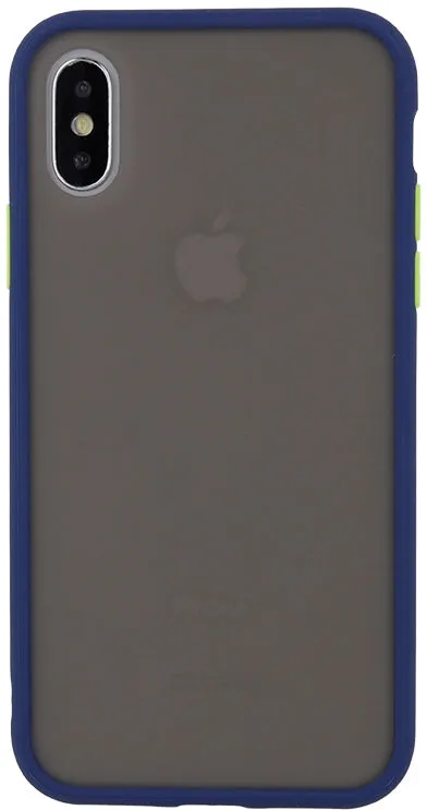 Apple iPhone 8 Hard Shell Coloured Buttons Cover - Blue