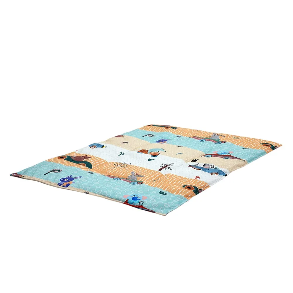 Baby Moo Animal Safari 3 Quilted Cotton And 1 Attachable Waterproof Diaper Changing Sheet Set - Yellow