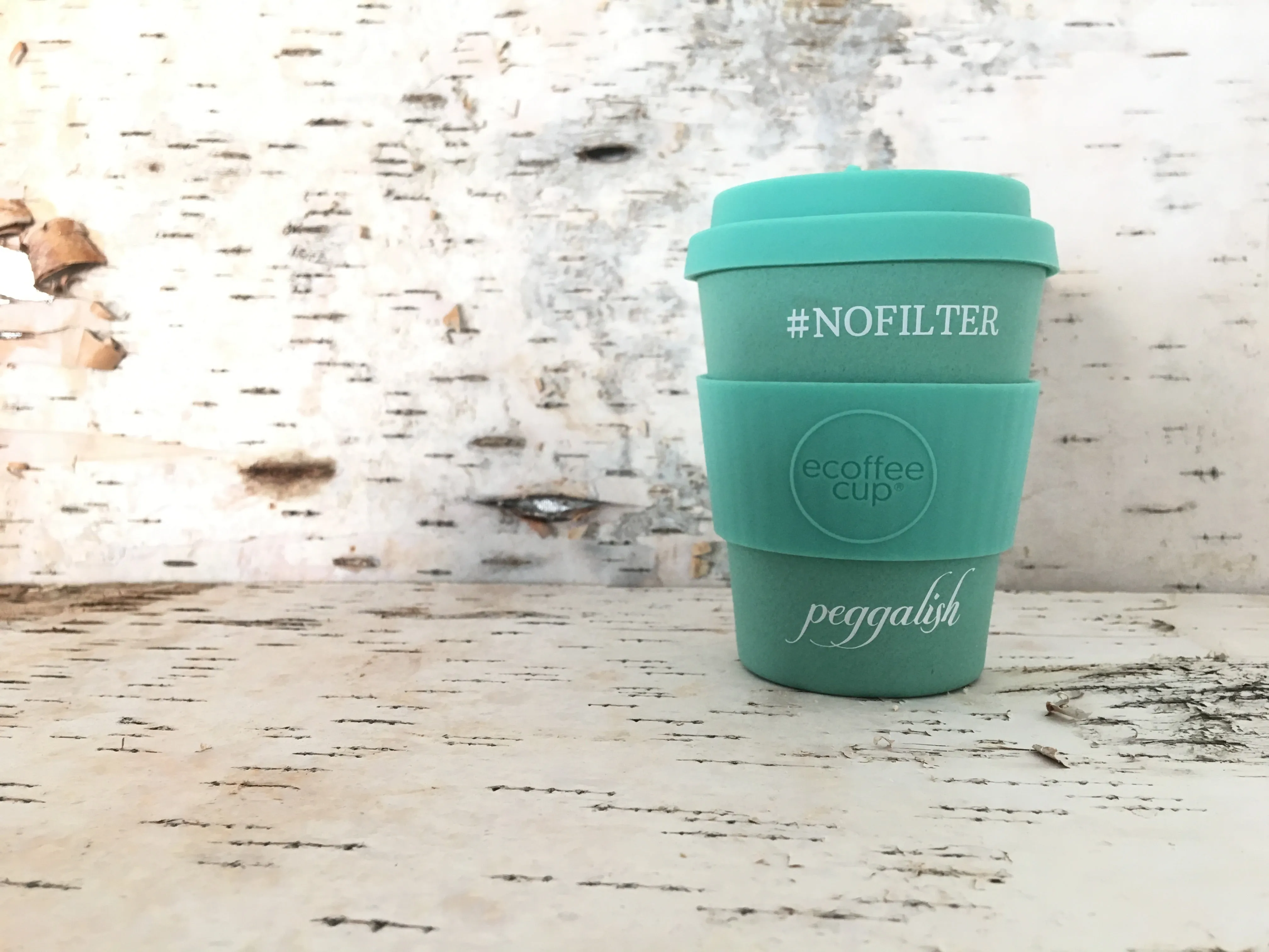 Bamboo Travel Cup: Aqua "#NOFILTER" 12oz (350ml)