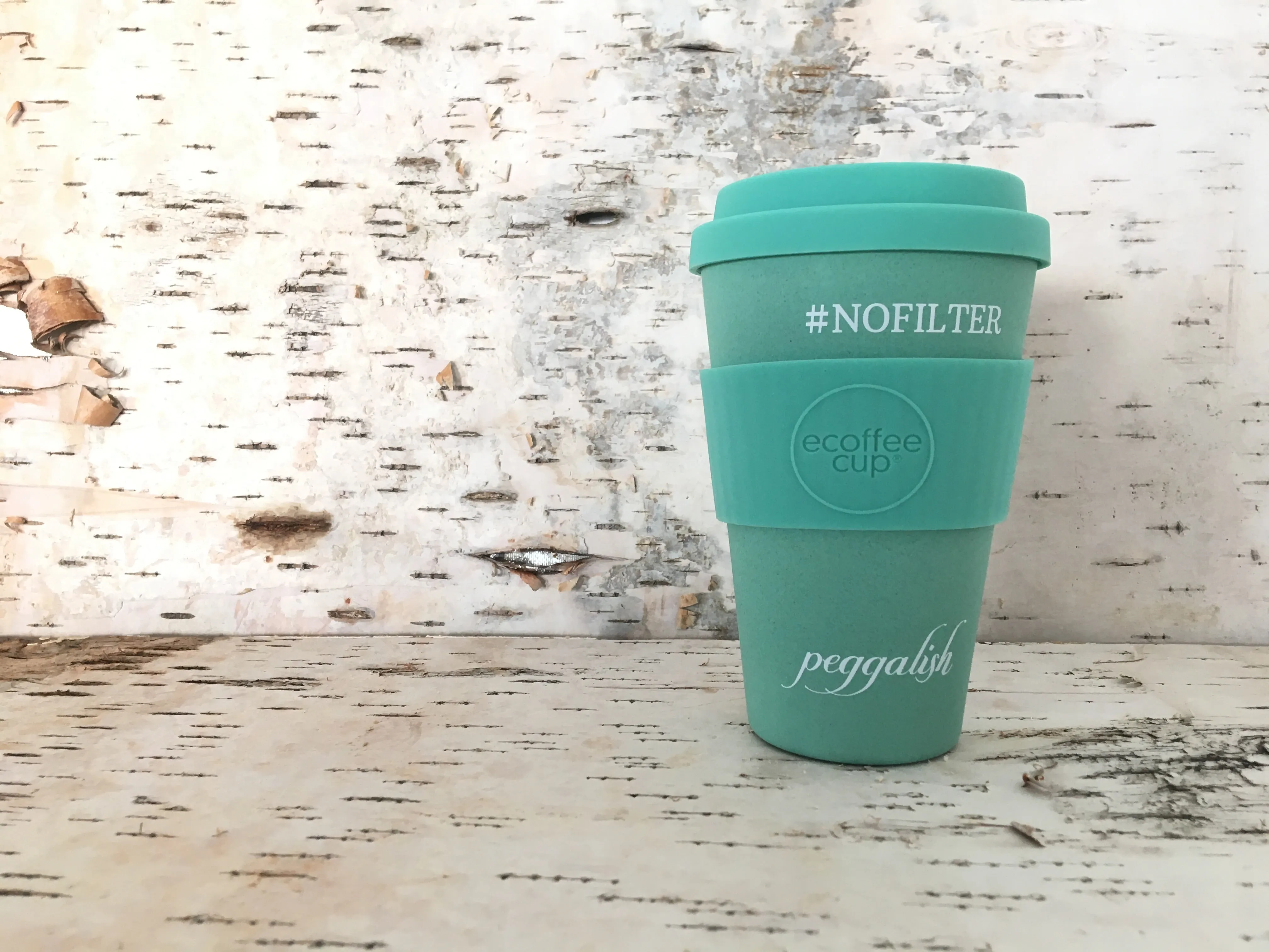 Bamboo Travel Cup: Aqua "#NOFILTER" - 14oz (400ml)