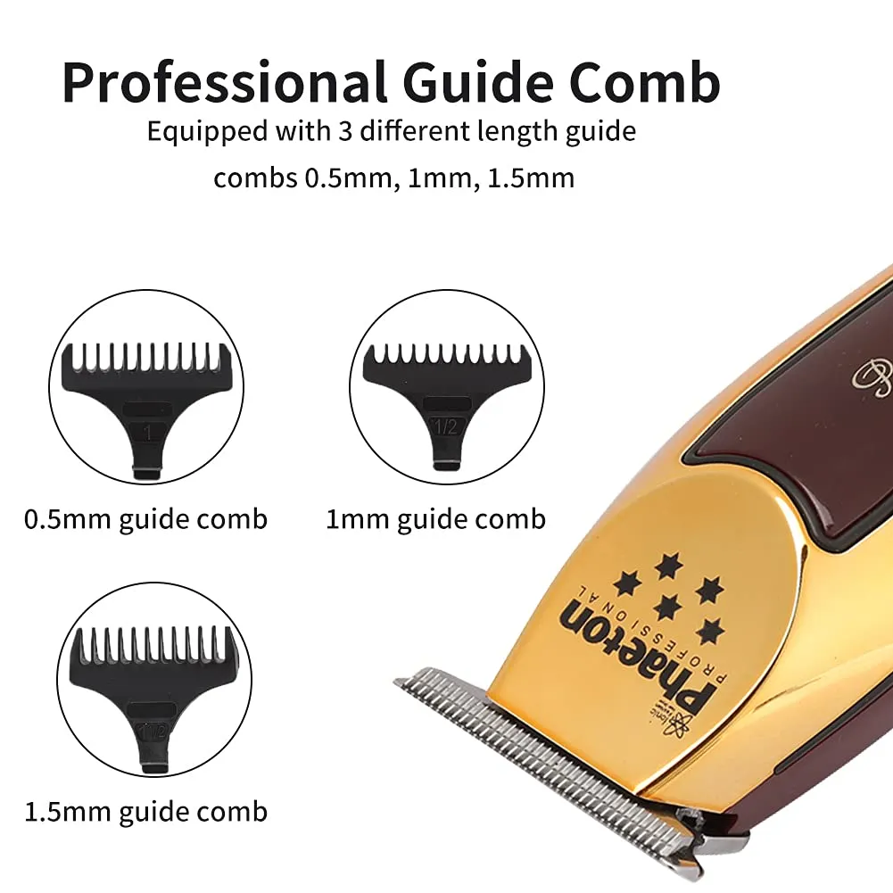 Beard Trimmer for Men, Professional Electric Hair Cutting Machine Hair Trimmer, Fine-Cut Hair Trimmer, Electric Cordless Hair Clippers with Beard Shaping Tools(Gold)