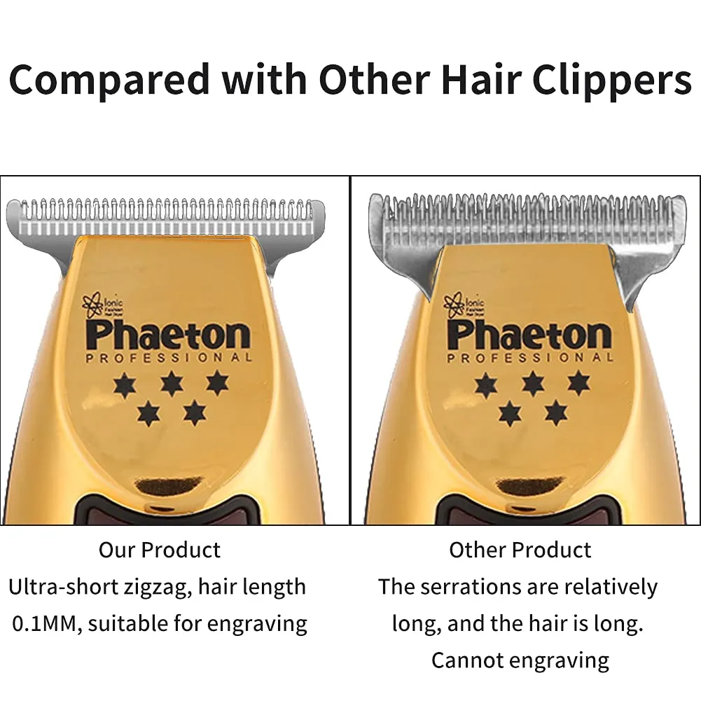 Beard Trimmer for Men, Professional Electric Hair Cutting Machine Hair Trimmer, Fine-Cut Hair Trimmer, Electric Cordless Hair Clippers with Beard Shaping Tools(Gold)