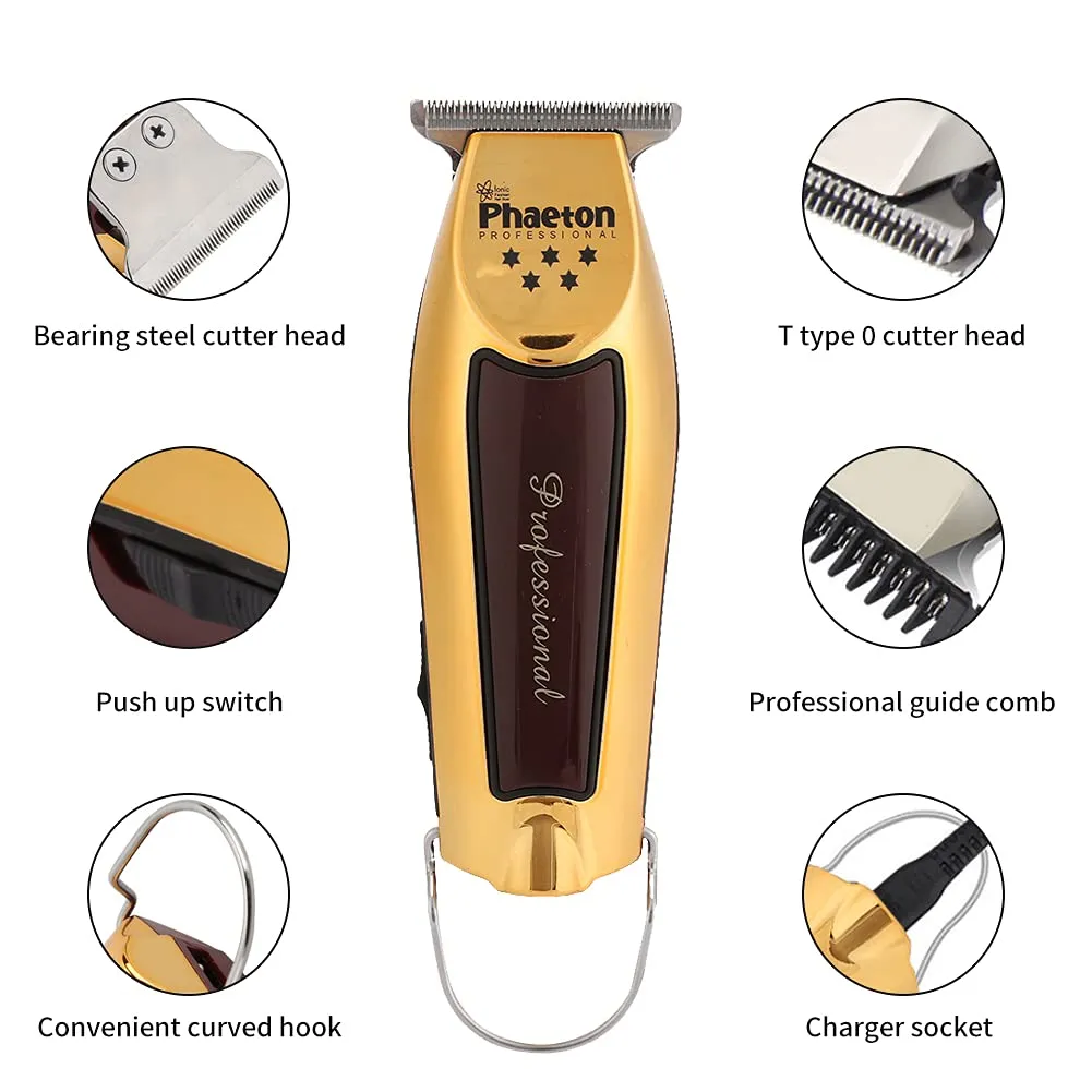 Beard Trimmer for Men, Professional Electric Hair Cutting Machine Hair Trimmer, Fine-Cut Hair Trimmer, Electric Cordless Hair Clippers with Beard Shaping Tools(Gold)
