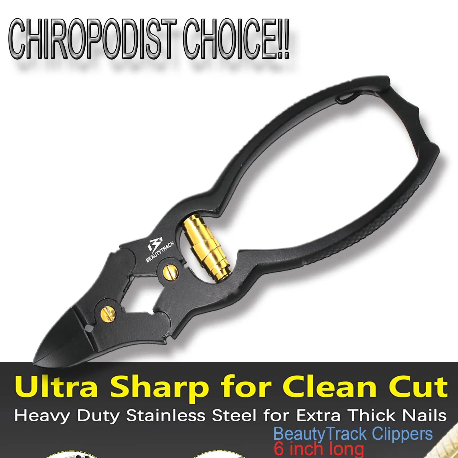 BeautyTrack Ingrown Nail Clipper for Podiatrist Thick Nail Clipper Instruments Stainless Steel Nail Cutter for Hand and Foot Care