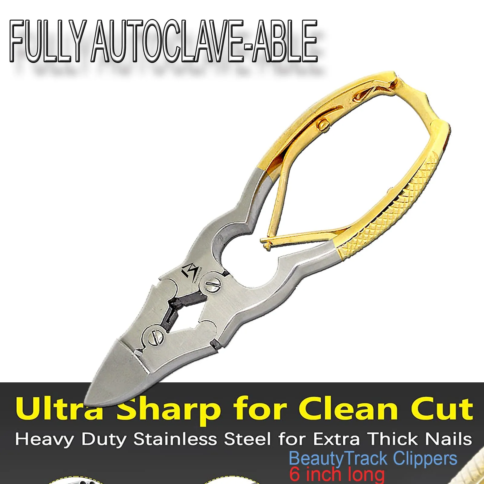 BeautyTrack Stainless Steel Nail Clippers Podiatry Clipper Instruments Thick Nail Cutter Podiatrist Toenail Cutter - Storage Case