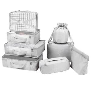 BETLLEMORY Packing Cubes 8 Sets Travel Luggage Organizers with Waterproof Shoe Storage Bag Compression Pouches(Grey) Grey