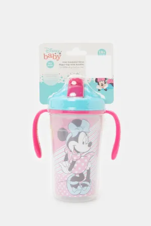 Blue And Pink Disney Minnie Mouse Insulated Straw Cup (360ml)