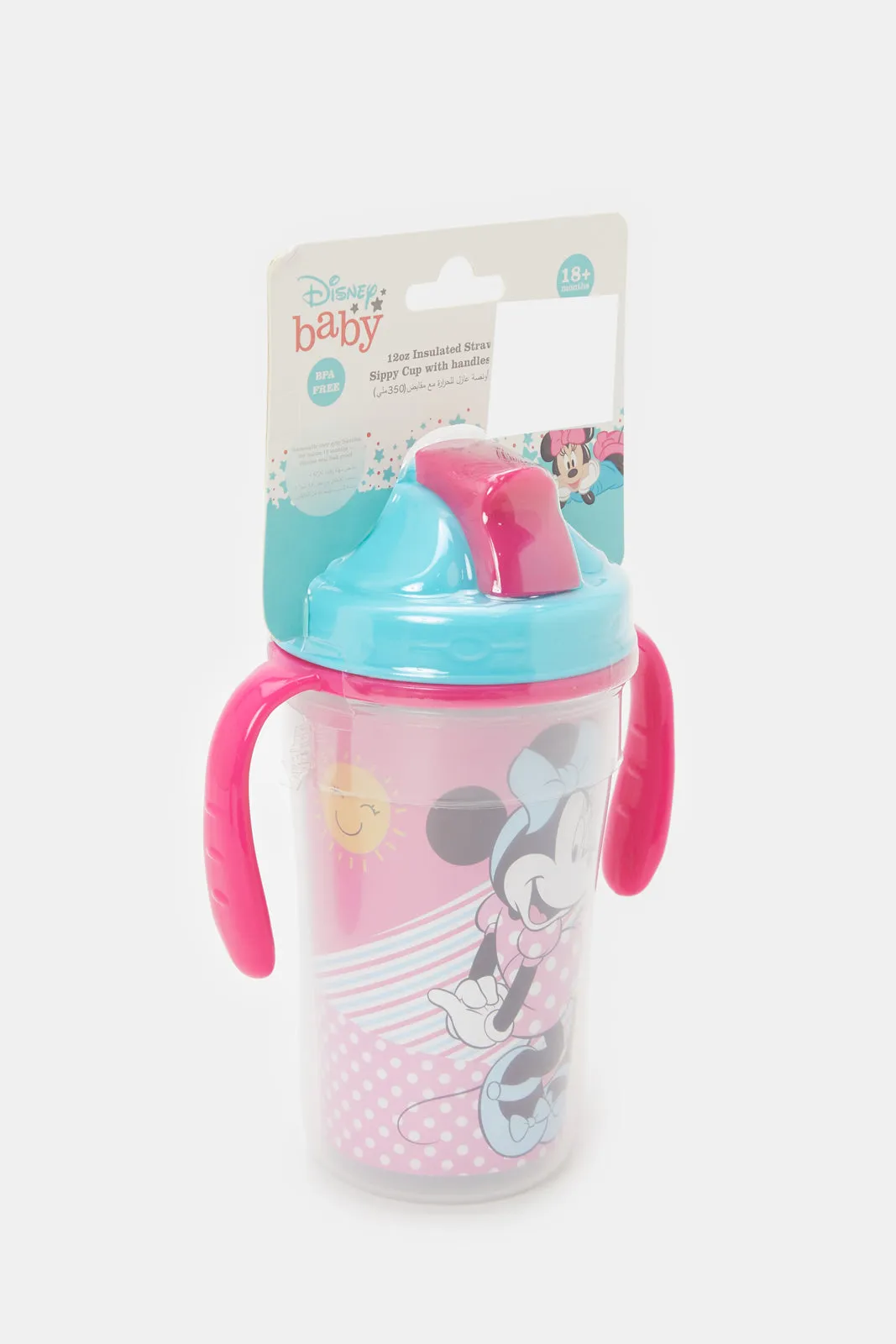 Blue And Pink Disney Minnie Mouse Insulated Straw Cup (360ml)