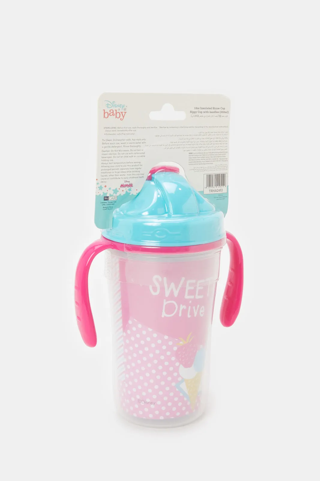 Blue And Pink Disney Minnie Mouse Insulated Straw Cup (360ml)