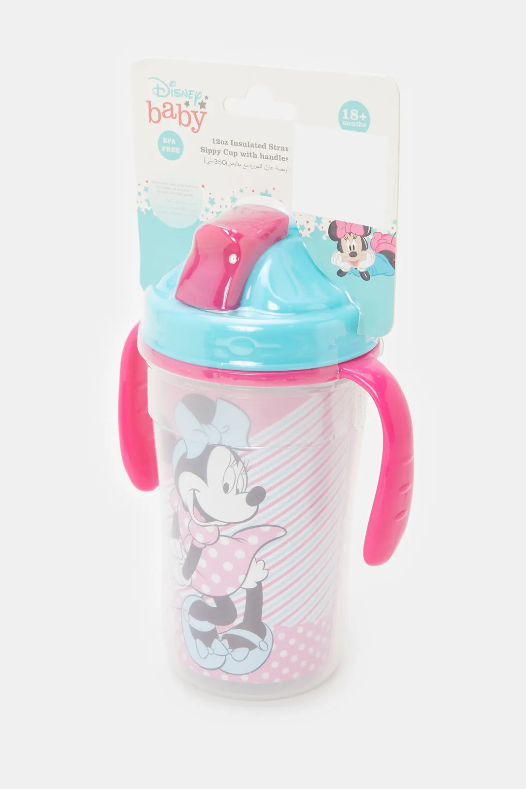 Blue And Pink Disney Minnie Mouse Insulated Straw Cup (360ml)