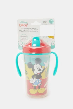 Blue And Red Disney Mickey Mouse Insulated Straw Cup (360ml)
