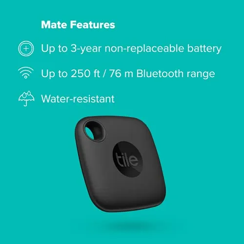 Bluetooth Tracker for Travel | Tile Mate Black