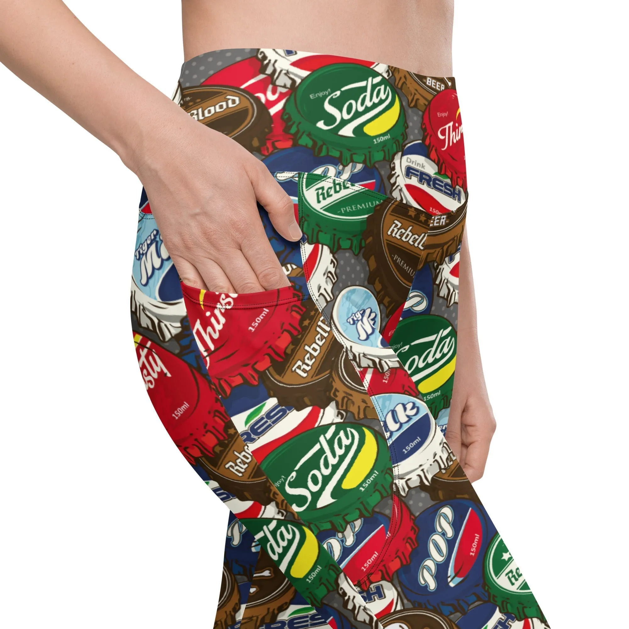 Bottle Caps Leggings With Pockets