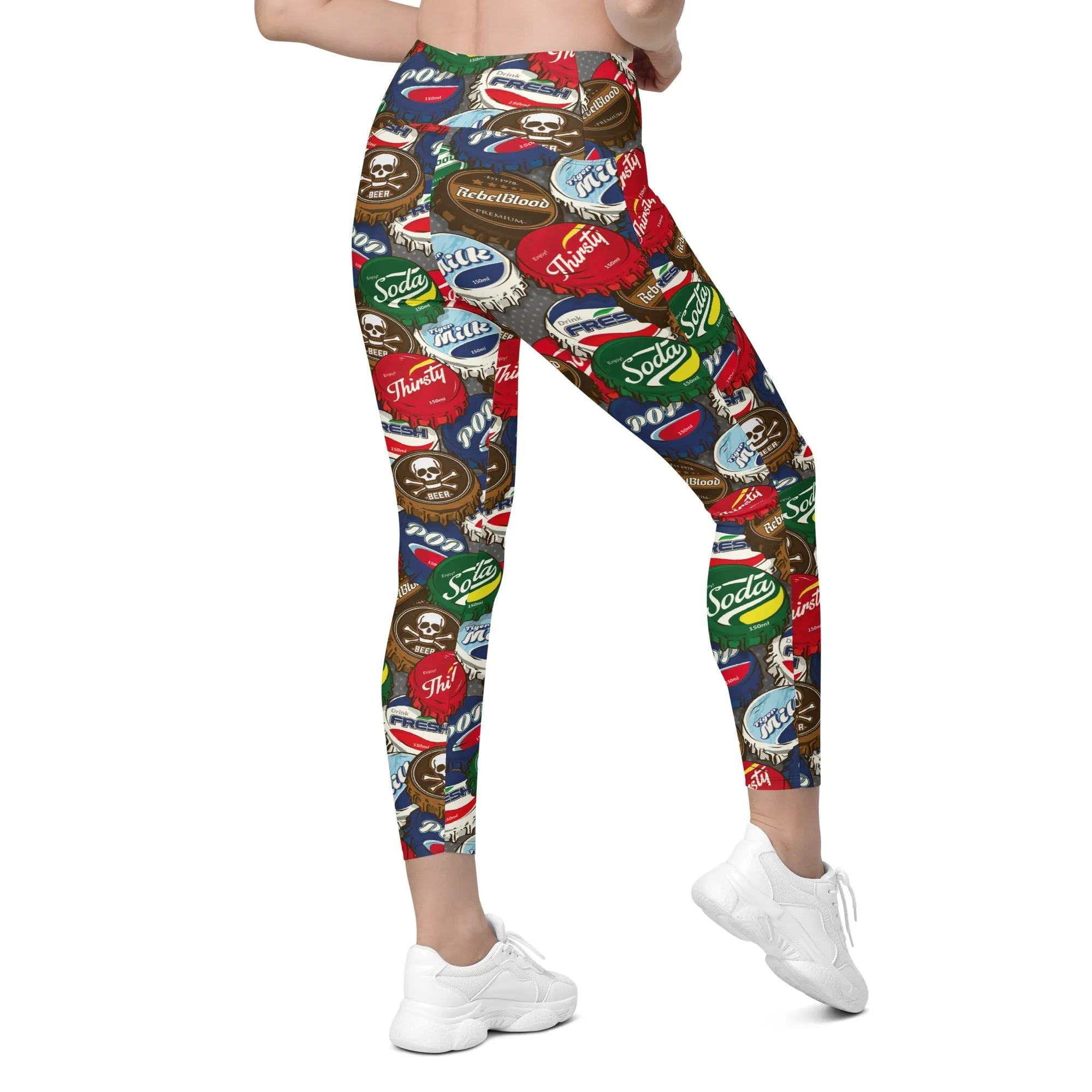 Bottle Caps Leggings With Pockets