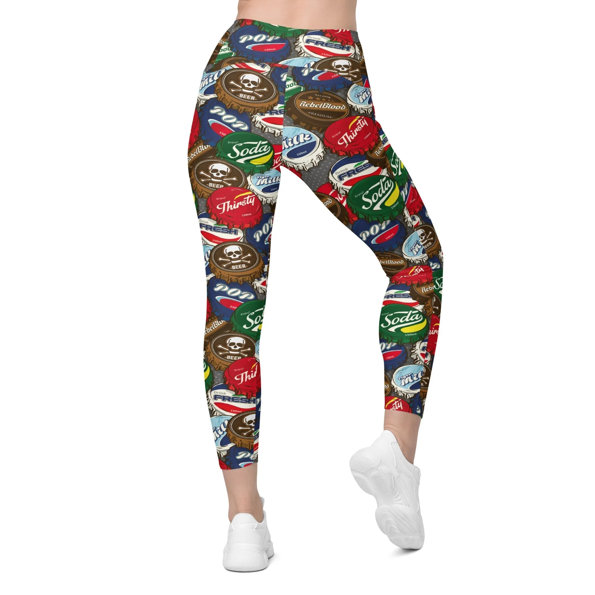 Bottle Caps Leggings With Pockets
