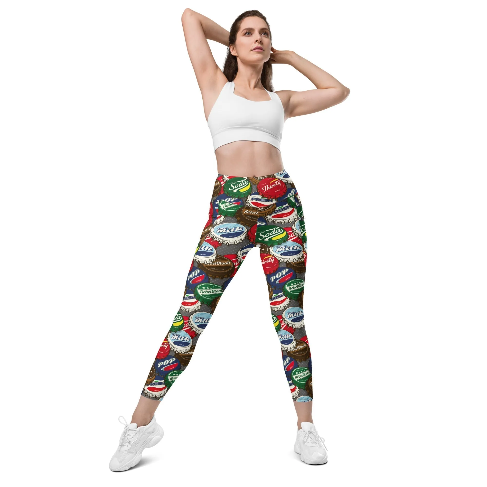 Bottle Caps Leggings With Pockets
