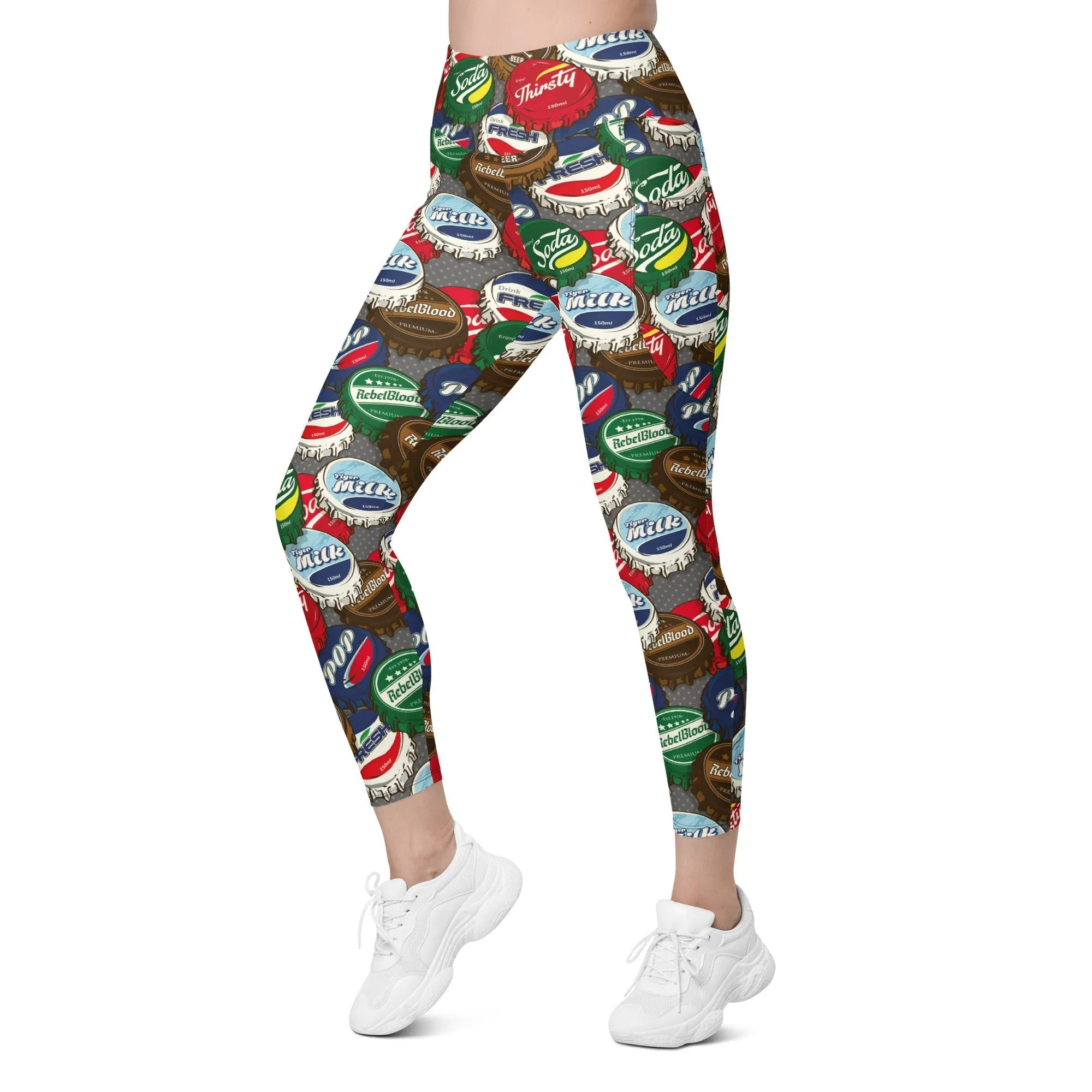 Bottle Caps Leggings With Pockets