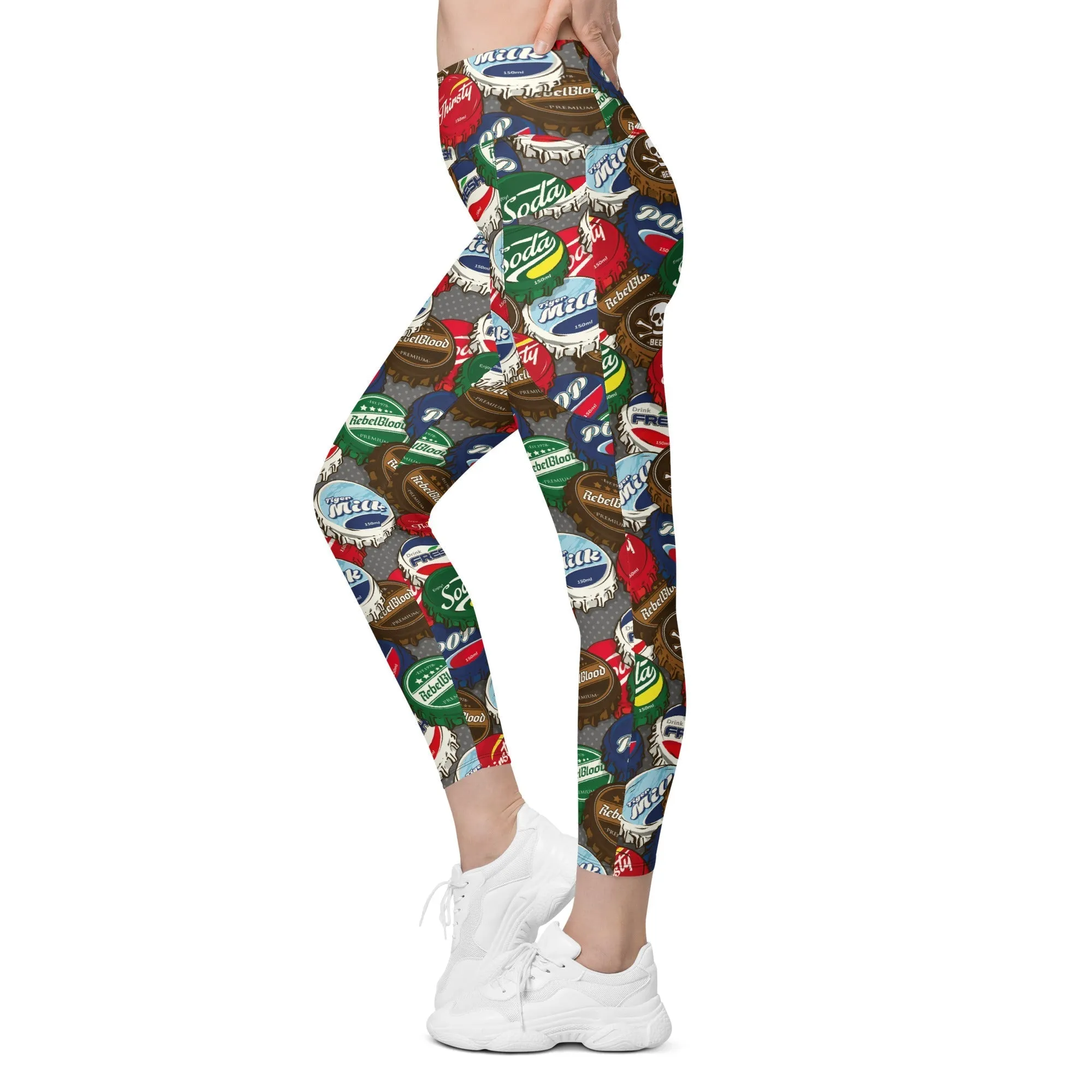 Bottle Caps Leggings With Pockets