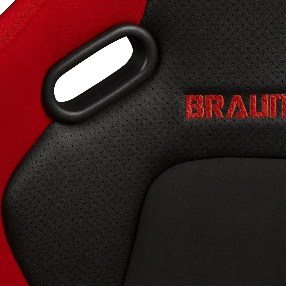 BRAUM Flacon-S Fixed Back Bucket Seat [Composite FRP] Black / White / Red