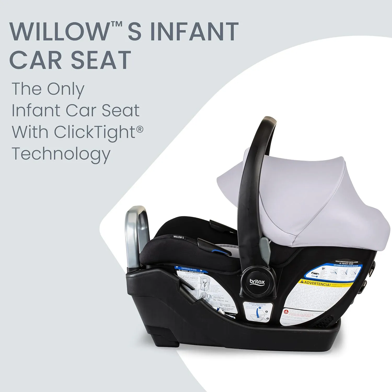 Britax Willow S Infant Car Seat with Alpine Anti-Rebound Base - Glacier Onyx (Open Box - NEW)
