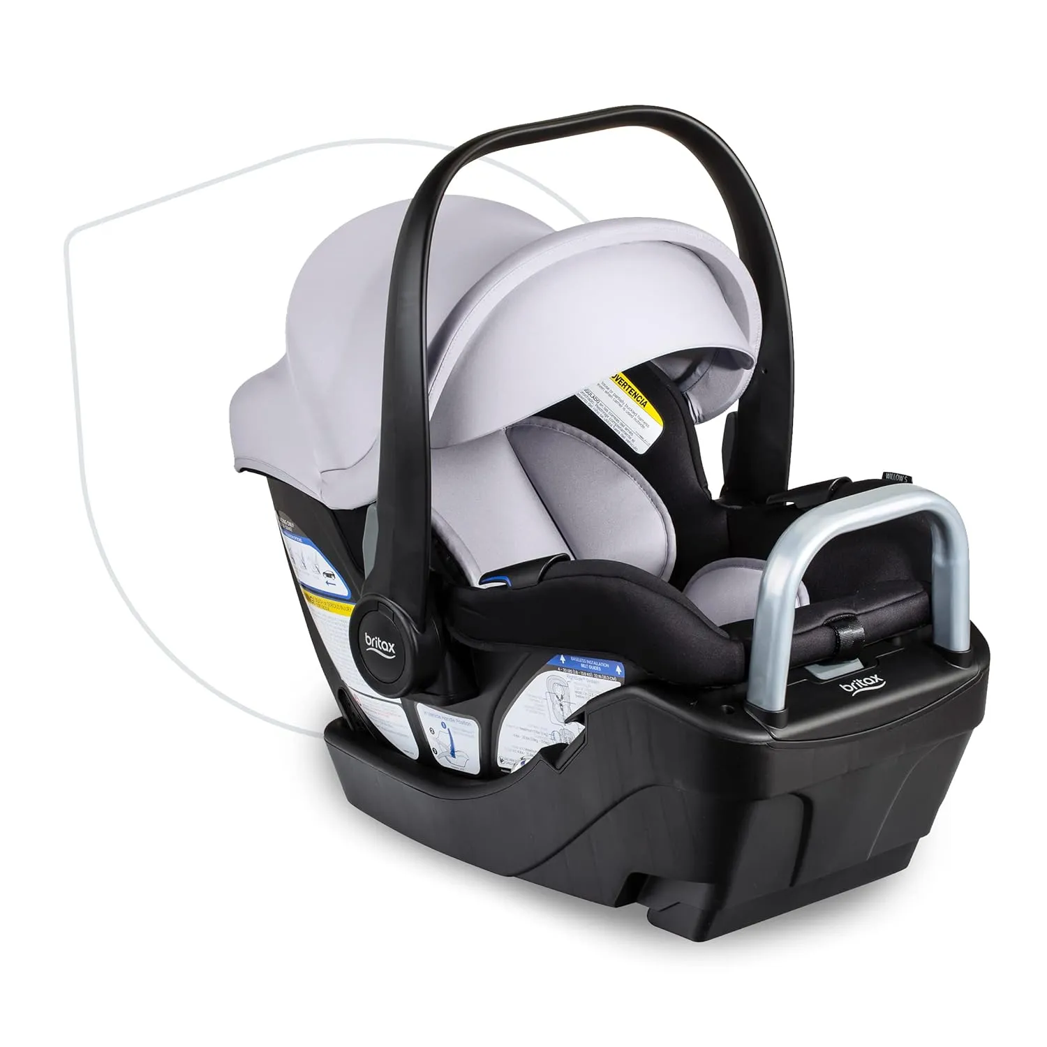 Britax Willow S Infant Car Seat with Alpine Anti-Rebound Base - Glacier Onyx (Open Box - NEW)